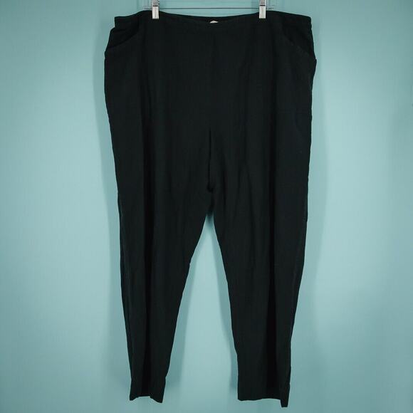Soft Surroundings Plus Size 2X Black Gauze Pull On Stretch 100% Cotton Pants - Picture 1 of 6
